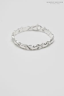 Simply Silver Silver Tone Heart Kiss Bracelet (Q45256) | €119