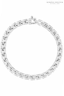 Simply Silver Sterling Silver Tone 925 Woven Chain Bracelet (Q45261) | kr779
