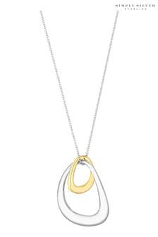 Simply Silver White Two Tone Plated Sterling Silver 925 Pendant Necklace (Q45284) | €64
