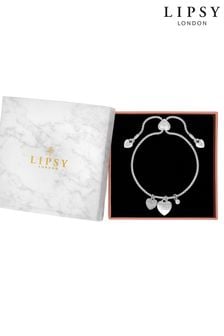 zapestnica Lipsy Jewellery tone Crystal Pave Heart Toggle (Q45373) | €14