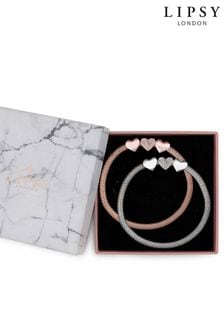 Lipsy Jewellery Black Heart Mesh Stretch Bracelet Gift Boxed Pack of 2 (Q45378) | €24