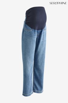 Seraphine Blue Emmett-Mid Bump Wide Leg Jeans