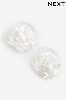 Crema - Pack de 2 coleteros con flores (Q45726) | 8 €