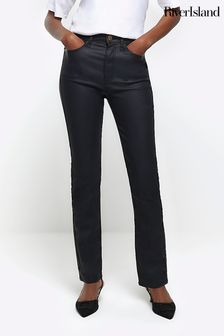 River Island Black Black Coated Slim Fit Jeans (Q45802) | €63