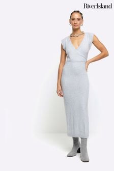 River Island Grey Wrap Mini Dress (Q45808) | 34 €
