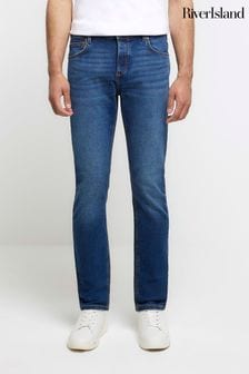 River Island Blue Slim Fit Medium Wash Jeans (Q45928) | $48