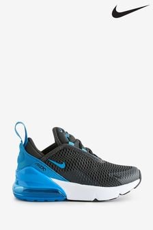 Nike Black/Blue Air Max 270 Junior Trainers (Q46098) | $119