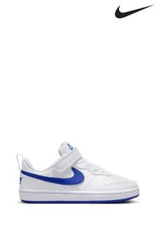 Белый/синий - Детские низкие кроссовки Nike Court Borough Recraft (Q46100) | €52