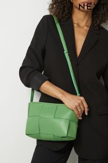 Green Raffia Weave Cross-Body Bag (Q46129) | kr348