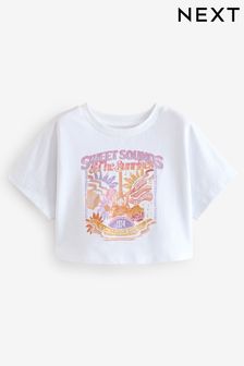 White 100% Cotton Festival Graphic Boxy T-Shirt (3-16yrs) (Q46140) | R165 - R256