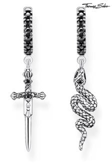 Thomas Sabo Black Mystic Snake 925 Silver (3D) Earrings (Q46170) | €244