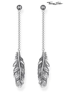 Thomas Sabo Silver Blackened Feather 925 Silver Earrings (Q46198) | €125