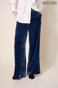 Синие бархатные брюки с широкими штанинами White Stuff Jenny (Q46204) | €53