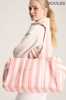 Joules Dolly Pink & Orange Striped Weekend Bag (Q46215) | kr648