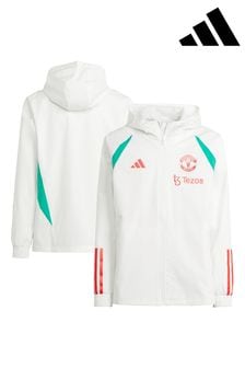 adidas White Manchester United Training All-Weather Jacket (Q46323) | SGD 155
