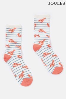 Joules Blue/White Excellent Everyday Single Ankle Socks (Q46662) | €9