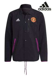 adidas Black Manchester United Travel Coaches Jacket (Q46878) | $146