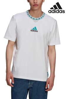 adidas White Real Madrid Icons T-Shirt (Q46887) | kr558