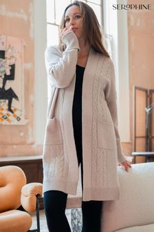 Seraphine Cream Arleen Knit Cardigan With Patch Pockets