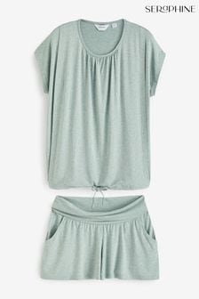 סט חולצת טי להנקה ומכנסיים קצרים דגם Margaretu בירוק של Seraphine (Q47094) | ‏246 ‏₪