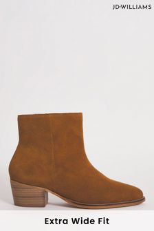 JD Williams Tan Western Boots in Extra Wide Fit (Q47224) | €31