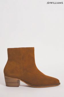 JD Williams Tan Western Boots in Wide Fit (Q47264) | 157 zł