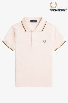 Светло-розовый/устрицы/карамель - Детская рубашка поло с контрастной отделкой Fred Perry (Q48097) | €66