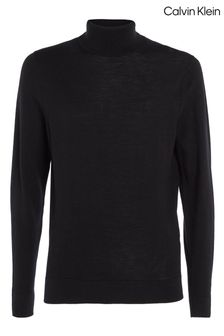 Черный - Свитер из мериносовой шерсти с воротником-черепахой Calvin Klein (Q48191) | €185