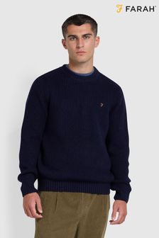 Farah Blue Hayes Crew Neck Sweater (Q48218) | $188