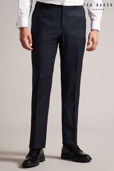 Ted Baker Blue Slim Jacquard Check Suit Trousers (Q48272) | €88