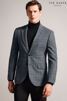 Ted Baker Grey Alfiej Wool Blend Check Jacket (Q48280) | 187 €