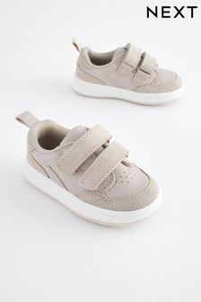 Neutral - Baby Touch Fastening Leather First Walker Shoes (Q48296) | kr540