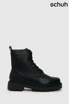 Schuh Alexandra Chunky Lace-Up Black Boots
