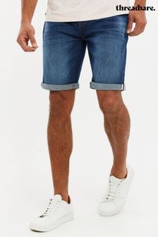 Bleu - Threadbare Short en jean coupe standard (Q48547) | €28