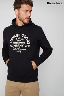 Schwarz - Threadbare Kapuzensweatshirt mit Vintage-Grafik (Q48755) | 37 €