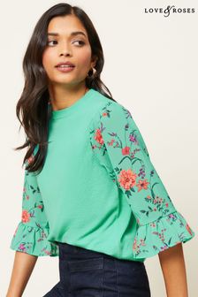 Love & Roses Green Flute Sleeve Knitted Jumper (Q48926) | 2,289 UAH