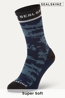 כחול  - Sealskinz Mens Reepham באורך בינוני גרבי ג'קארד פעילים גרביים (Q49458) | ‏75 ‏₪