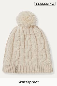 Кремовий - Sealskinz Hemsby Waterproof Cold Weather Cable Knit Bobble Hat (Q49487) | 2 003 ₴