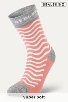 粉色 - Sealskinz女裝Rudham中長款氣象圖案襪子 (Q49491) | NT$700