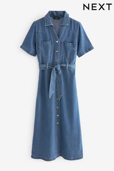 Mid Blue Denim Maxi Dress (Q49504) | AED192