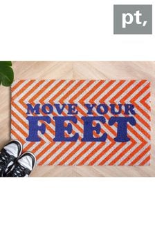 pt, Orange/White Move Your Feet Zig Zag Doormat (Q49549) | €31
