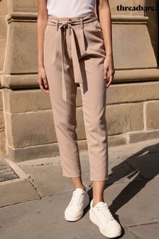 Threadbare Beige Paperbag Waist Trousers (Q49811) | ₪ 191