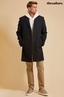 Черный - Однобортное Строгий стиль пальто Threadbare Luxe (Q49905) | €119