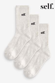 Self. Cushion Sole Lounge Ankle Socks 3 Pack