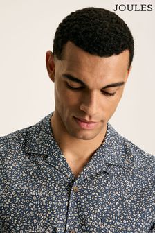 Joules Revere Blue Floral Printed Short Sleeve Shirt (Q50685) | $71