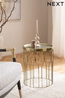 Brass Metal Patterned Side Table (Q50696) | €145