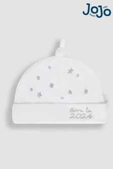 JoJo Maman Bébé Born In 2024 Embroidered Hat