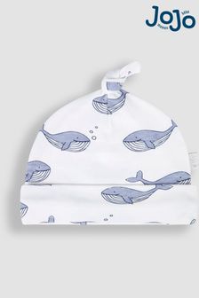 JoJo Maman Bébé Blue Whale Print Cotton Baby Hat (Q50734) | €8