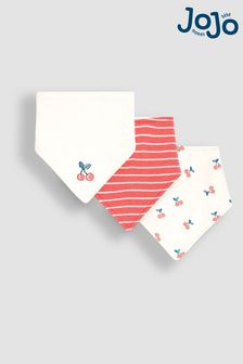 櫻桃色 - Jojo Maman Bébé 3件裝棉質嬰兒口水巾圍兜 (Q50740) | NT$560