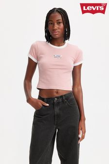 Розовый - Levi's® Mini Graphic Ringer Cropped T-shirt (Q50756) | €40